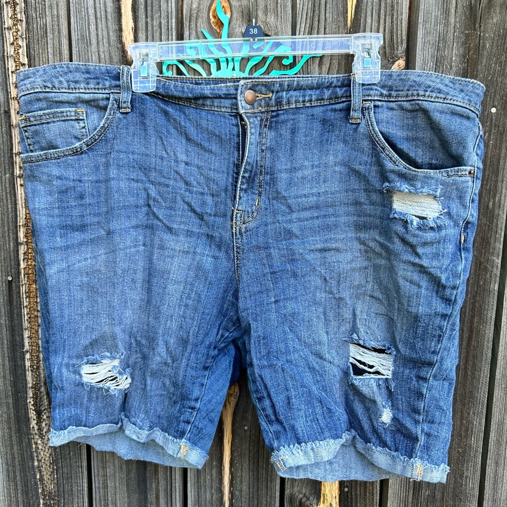 Ava & Viv Distressed Blue Jean Shorts